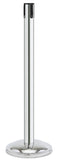 Polished Stainless Steel Finish No Belt 12.5" Rounded Modern Contempo Retractable Belt Stanchion