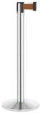 Polished Stainless Steel Finish Bronze Belt 14" Sloped Modern Contempo Retractable Belt Stanchion
