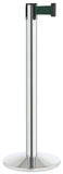 Polished Stainless Steel Finish Forest Green Belt 14" Sloped Modern Contempo Retractable Belt Stanchion