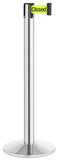 Polished Stainless Steel Finish Do Not Enter-Temporarily Closed Belt 14" Sloped Modern Contempo Retractable Belt Stanchion