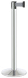 Polished Stainless Steel Finish Gray Belt 14" Sloped Modern Contempo Retractable Belt Stanchion