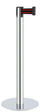 Polished Stainless Steel Finish Black/Red Belt 14.5" Slim Modern Contempo Retractable Belt Stanchion
