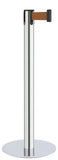 Polished Stainless Steel Finish Bronze Belt 14.5" Slim Modern Contempo Retractable Belt Stanchion