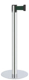 Polished Stainless Steel Finish Forest Green Belt 14.5" Slim Modern Contempo Retractable Belt Stanchion