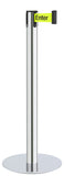 Polished Stainless Steel Finish Caution-Please Do Not Enter Belt 14.5" Slim Modern Contempo Retractable Belt Stanchion