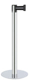Polished Stainless Steel Finish Silver/Black Belt 14.5" Slim Modern Contempo Retractable Belt Stanchion