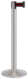 Satin Stainless Steel Finish Black/Red Belt 14" Sloped Modern Contempo Retractable Belt Stanchion