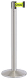 Satin Stainless Steel Finish Do Not Enter-Temporarily Closed Belt 14" Sloped Modern Contempo Retractable Belt Stanchion