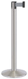 Satin Stainless Steel Finish Gray Belt 14" Sloped Modern Contempo Retractable Belt Stanchion