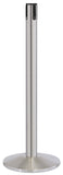 Satin Stainless Steel Finish No Belt 14" Sloped Modern Contempo Retractable Belt Stanchion