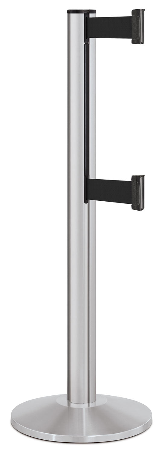 Satin Aluminum ADA Compliant Double-Belted Stanchion