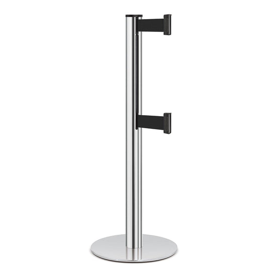 Chrome ADA Compliant Double-Belted Stanchion