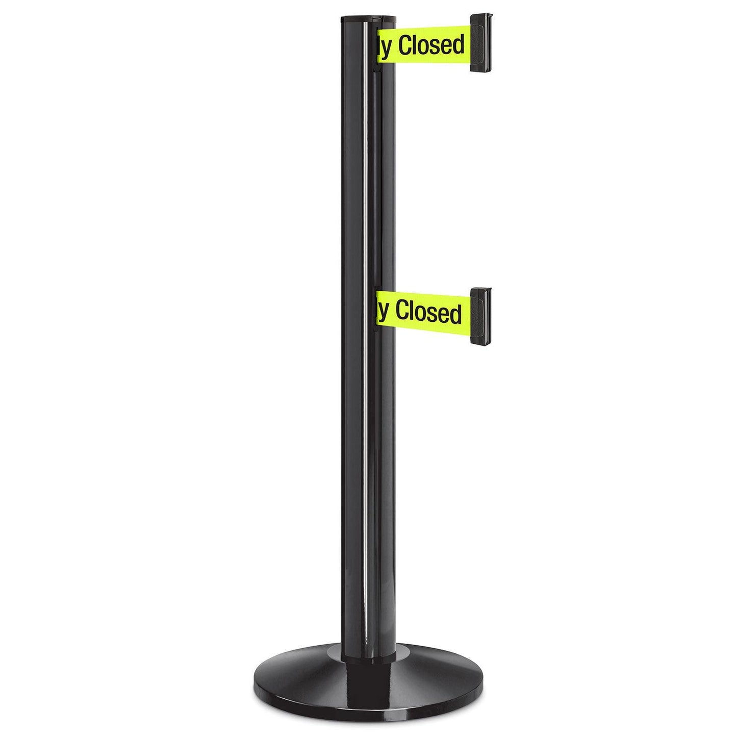 Gloss Black ADA Compliant Double-Belted Stanchion