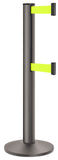 Wrinkle Charcoal ADA Compliant Double-Belted Stanchion