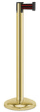 Gold Finish Black/Red Belt 12.5" Rounded Modern Contempo Retractable Belt Stanchion