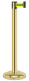 Gold Finish Do Not Enter-Temporarily Closed Belt 12.5" Rounded Modern Contempo Retractable Belt Stanchion
