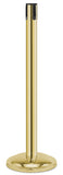 Gold Finish No Belt 12.5" Rounded Modern Contempo Retractable Belt Stanchion