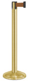 Satin Gold Finish Bronze Belt 12.5" Rounded Modern Contempo Retractable Belt Stanchion