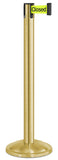Satin Gold Finish Do Not Enter-Temporarily Closed Belt 12.5" Rounded Modern Contempo Retractable Belt Stanchion