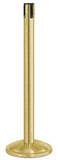 Satin Gold Finish No Belt 12.5" Rounded Modern Contempo Retractable Belt Stanchion