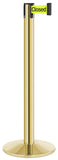 Gold Finish Do Not Enter-Temporarily Closed Belt 14" Sloped Modern Contempo Retractable Belt Stanchion