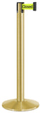 Satin Gold Finish Do Not Enter-Temporarily Closed Belt 14" Sloped Modern Contempo Retractable Belt Stanchion