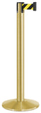 Satin Gold Finish Safety Stripe Belt 14" Sloped Modern Contempo Retractable Belt Stanchion