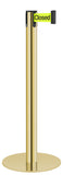 Gold Finish Do Not Enter-Temporarily Closed Belt 14.5" Slim Modern Contempo Retractable Belt Stanchion