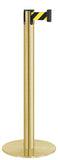 Satin Gold Finish Safety Stripe Belt 14.5" Slim Modern Contempo Retractable Belt Stanchion