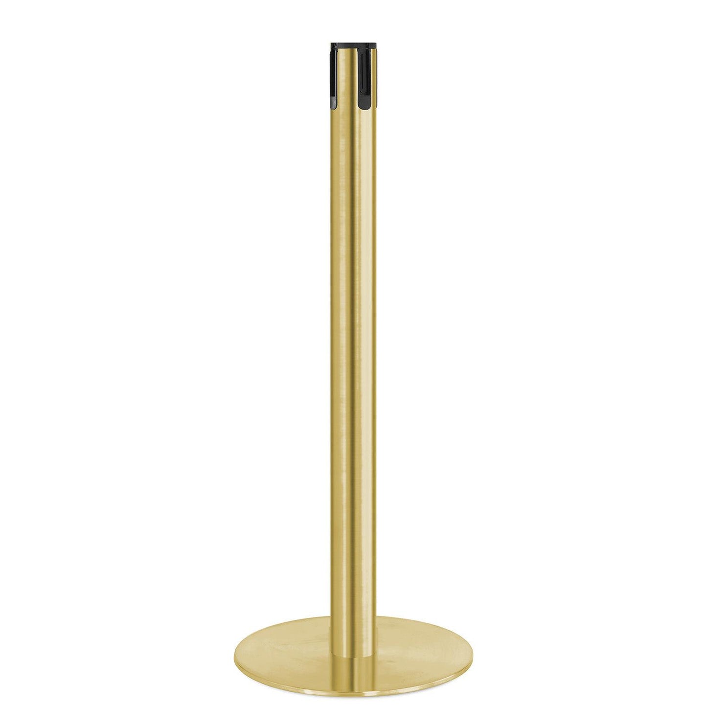 Satin Gold Finish No Belt 14.5" Slim Modern Contempo Retractable Belt Stanchion