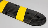 6ft Rubber  Black Speed Bumps with Yellow Strips and Reflectors