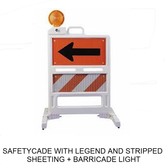 Type II Safetycade Barricade With Custom Legends