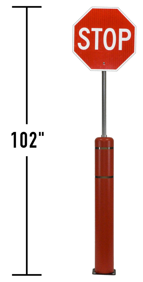 XL BollardFlex with 8' Sign Post for Concrete Installation