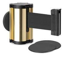 Gold Glass/Surface Mount Retractable Belt - Black 10 ft
