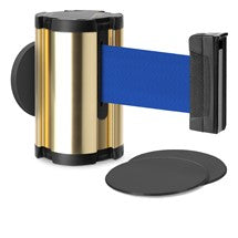 Gold Glass/Surface Mount Retractable Belt - Blue 10 ft