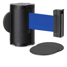 Wrinkle Black Glass/Surface Mount Retractable Belt - Blue 10 ft