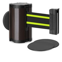 Statuary Bronze Glass/Surface Mount Retractable Belt - Black/Yellow 10 ft