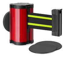 Torch Red Glass/Surface Mount Retractable Belt - Black/Yellow 10 ft