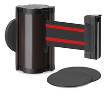 Statuary Bronze Glass/Surface Mount Retractable Belt - Black/Red 10 ft