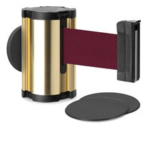 Gold Glass/Surface Mount Retractable Belt - Burgundy 10 ft