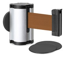 Satin Aluminum Glass/Surface Mount Retractable Belt - Bronze 10 ft