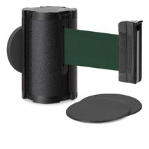 Wrinkle Black Glass/Surface Mount Retractable Belt Safety Barrier