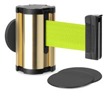 Gold Glass/Surface Mount Retractable Belt - Fluorescent Yellow 10 ft
