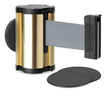 Gold Glass/Surface Mount Retractable Belt - Gray 10 ft