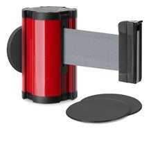Torch Red Glass/Surface Mount Retractable Belt - Gray 10 ft