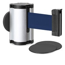 Satin Aluminum Glass/Surface Mount Retractable Belt - Marine Blue 10 ft