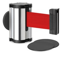 Chrome Glass/Surface Mount Retractable Belt - Red 10 ft