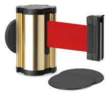 Gold Glass/Surface Mount Retractable Belt - Red 10 ft