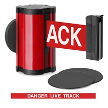 Torch Red Glass/Surface Mount Retractable Belt - Danger Live Track 10 ft