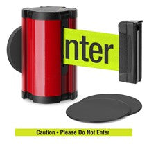 Torch Red Glass/Surface Mount Retractable Belt - Caution / Please Do Not Enter 10 ft